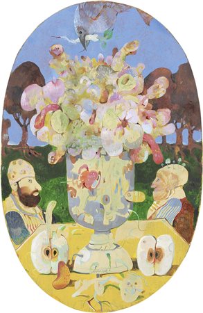 Antonio Possenti Lucca 1933 Senza titolo Olio su faesite, cm. 47x30,6, ovale...