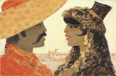 Salvatore Fiume Comiso (Rg) 1915 - Milano 1997 Senza titolo Olio su tavola,...