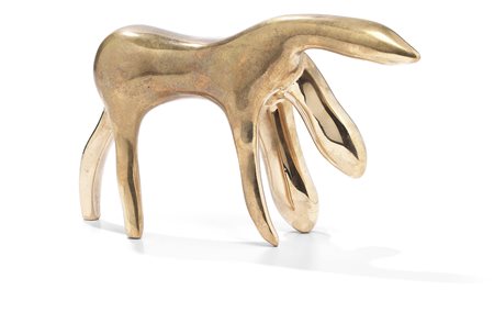 Luigi Mainolfi Rotondi (Av) 1948 Senza titolo Scultura in bronzo dorato, cm....