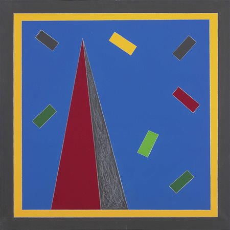 Franco Angeli Roma 1935 - 1988 Cuneo, 1988 Smalto su tela, cm. 90x90 Firma e...