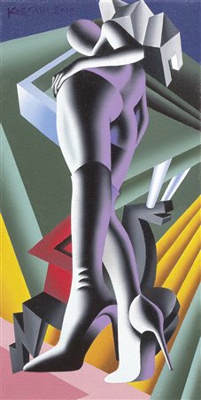 Mark Kostabi Los Angeles 1960 Know How, 2010 Olio su tela, cm. 40x20 Firma e...