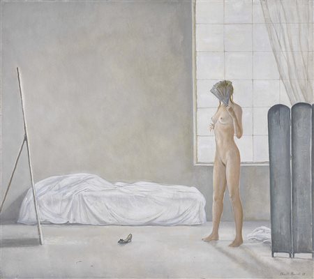 Claudio Bonichi Novi Ligure (Al) 1943 Scena d'atelier: la modella e lo...