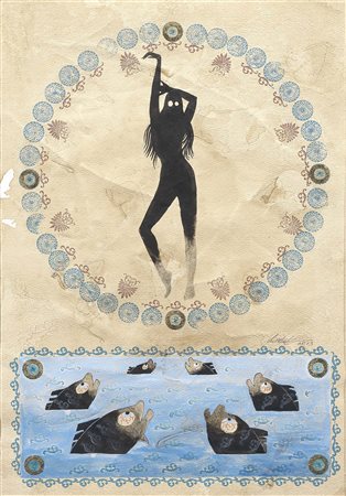 Lolita Timofeeva Riga 1964 Il rito dell'offerta, 2013 Tecnica mista su carta,...