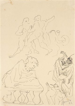 Lucio Fontana Rosario Santa Fè 1899 - Varese 1968 Studi per figure, 1944...