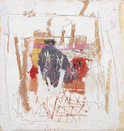 Giorgio Celiberti Udine 1929 Senza titolo Affresco su tavola, cm. 95x89,5...