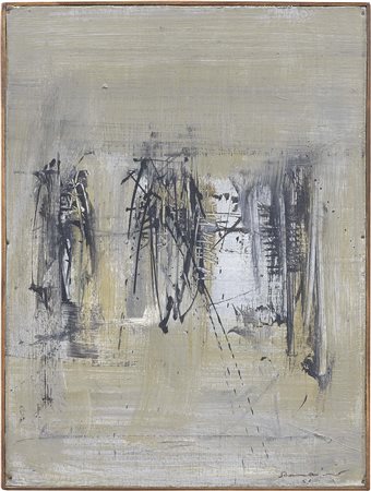 Emilio Scanavino Genova 1922 - Milano 1986 Senza titolo, 1959 Olio su carta...