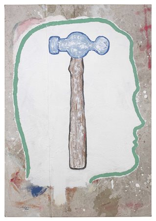 Donald Baechler Hartford 1956 Profile with Hammer, 1994 Acrilico su tela, cm....