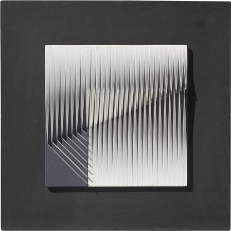 Alberto Biasi Padova 1937 Politipo, 1980 Assemblaggio e olio su tela tesa su...