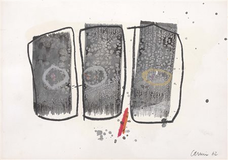 Eugenio Carmi Genova 1920 Senza titolo, 1962 Olio e pastelli su carta, cm....