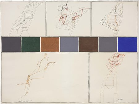 Achille Perilli Roma 1927 L'amore nel girotondo, 1969 Tecnica mista su carta,...