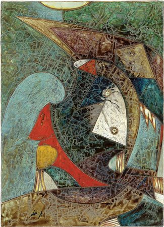 Gianni Dova Roma 1925 - Pisa 1991 Torso e uccello, (1960) Olio su tela, cm....