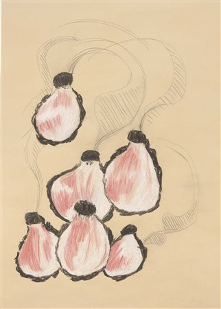 Mario Merz Milano 1925 - Torino 2003 Senza titolo Pastelli su carta, cm....