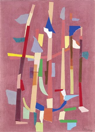 André Lanskoy Mosca 1902 - Parigi 1976 Senza titolo Collage e tempera su...