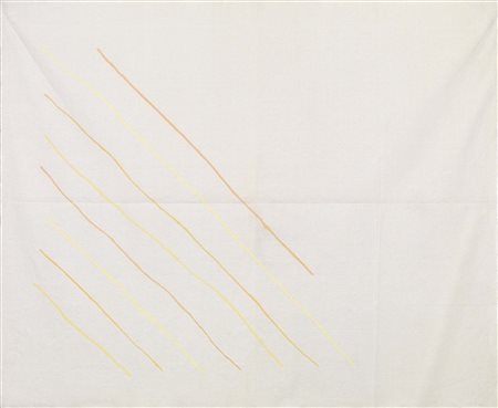 Giorgio Griffa Torino 1936 Obliquo due colori, 1976 Acrilico su tela, cm....