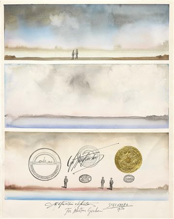 Saul Steinberg Ramnicul Sarat 1914 - New York 1999 Senza titolo, 1970...