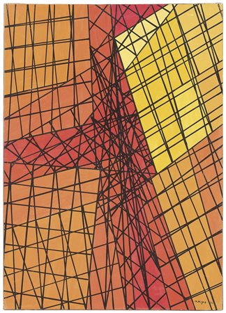 Mario Nigro Pistoia 1917 - Milano 1992 Senza titolo, 1954 Tempera su carta...