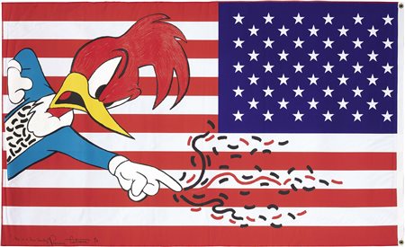 Ronnie Cutrone New York 1948 This is a free country, 1990 Olio e serigrafia...