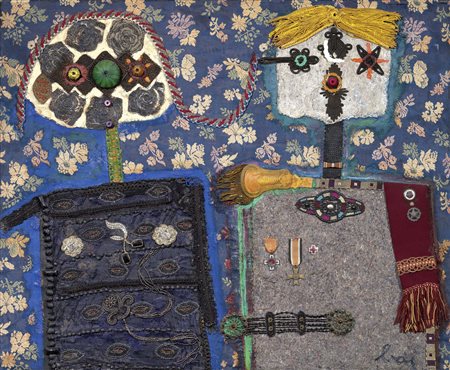 Enrico Baj Milano 1924 - Vergiate (Va) 2003 Due personaggi, 1963 Olio e...