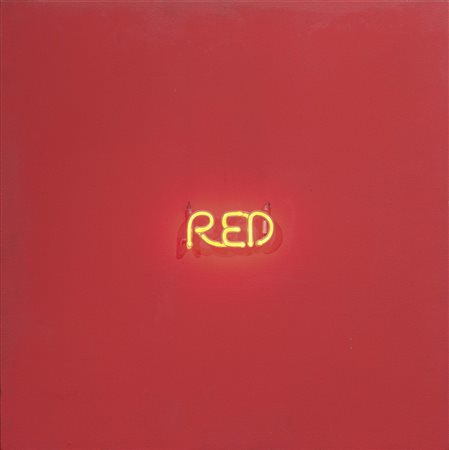 Maurizio Nannucci Firenze 1939 Red, 1970 Acrilico e neon su tela applicata su...