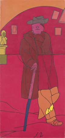 Valerio Adami Bologna 1935 J. Ruskin teaching Achilles to play the lyre, 1979...