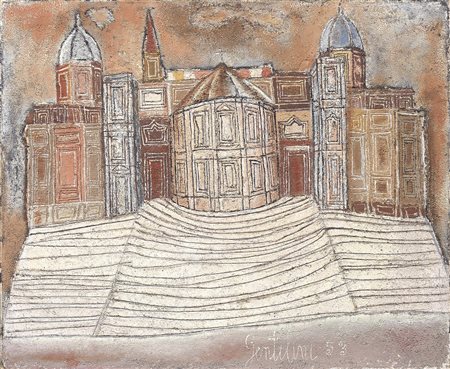 Franco Gentilini Faenza (Ra) 1909 - Roma 1981 Santa Maria Maggiore, 1953 Olio...