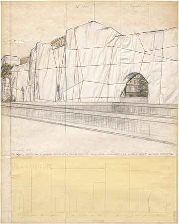 Christo Gabrovo 1935 The Wall (project for a wrapped romain wall), 1973...