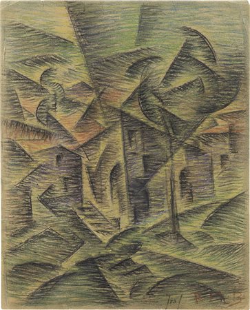 Roberto Marcello (Iras) Baldessari Innsbruck 1894 - Roma 1965 Case + alberi,...