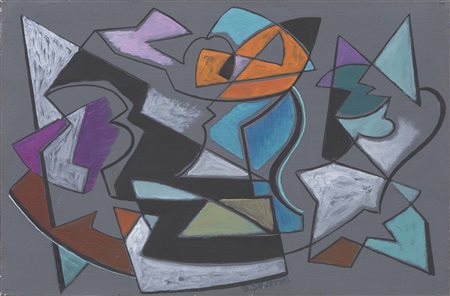 Gino Severini Cortona (Ar) 1883 - Parigi 1966 Compotier bleu-vert et oranges,...