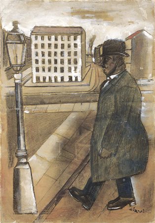 Mario Sironi Sassari 1885 - Milano 1961 Personaggio con periferia, (1915)...