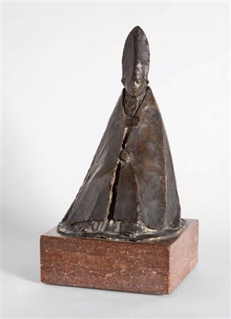 Giacomo Manzù Bergamo 1908 – Roma 1991 Cardinale bronzo, altezza cm 25....