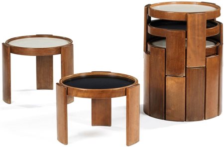 Gianfranco Frattini (Padova, 1926 - Milano, 2004) Due serie di tavolini...