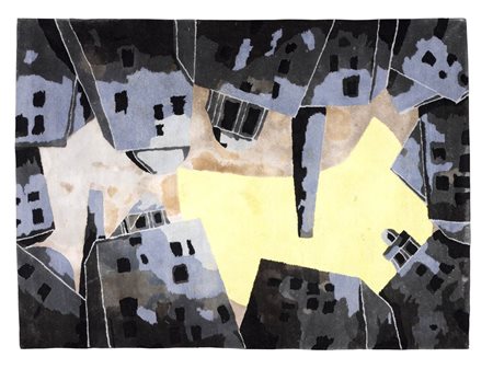 Emilio Tadini (Milano, 1927-2002) Ta ppeto La Città, 1980 Lana cm 238 h x 170