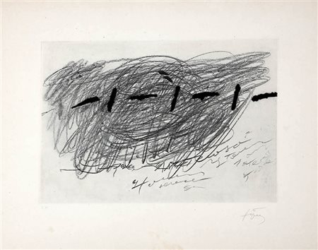ANTONI TAPIES 1923 - 2012 Senza titolo Incisione, cm. 58 x 78 Firmato in...