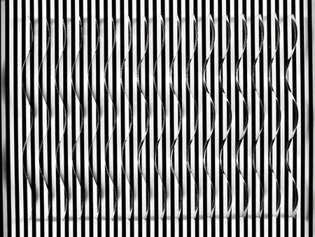 JULIO LE PARC 1928 Senza titolo, 1970/2001 Assemblaggio, lamelle ondulate su...