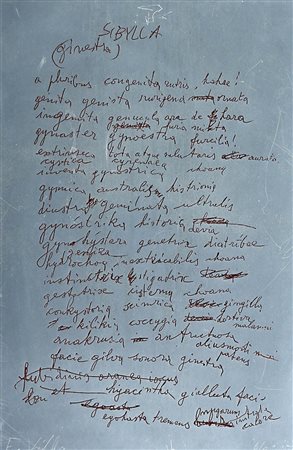 EMILIO VILLA 1914 - 2003 " Sibylla", 1994 Lastra in alluminio, cm. 35 x 23,5...