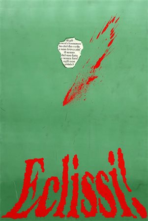 UGO CARREGA 1935 " Eclissi ", 1987 Tempera e collage su tela su tavola, cm....