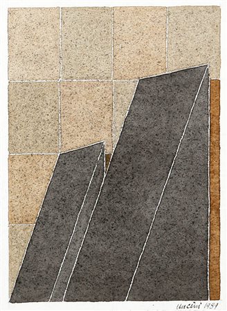 GIUSEPPE UNCINI 1928 - 2008 Senza titolo, 1989 Acquerello su carta, cm. 18 x...