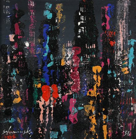 XANTI ALEXANDER SCHAWINSKY 1904 - 1979 Senza titolo, 1956 Olio su tavola, cm....