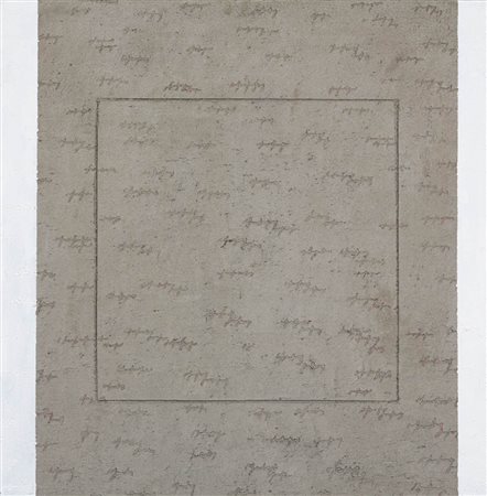 ALFREDO RAPETTI 1961 " Quadrato inciso con bande bianche ", 2009 Pittura e...