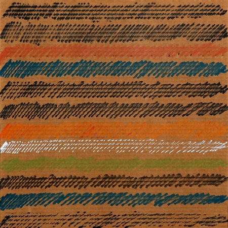 PAOLO MASI 1933 Senza titolo, 1977 Pittura e fori su cartone, cm. 40 x 40...