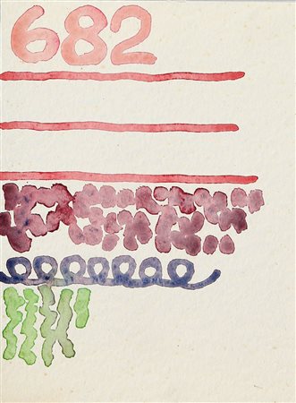 GIORGIO GRIFFA 1936 Senza titolo, 1992 Acquerello su cartoncino, cm. 16 x 12...