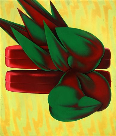 UMBERTO MARIANI 1936 " L'oggetto confort ", 1967 Olio su tela, cm. 70 x 60...