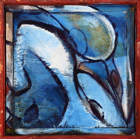 RENATA BOERO 1936 " Serie M ", 1984 Assemblaggio, pittura e legno su tela,...