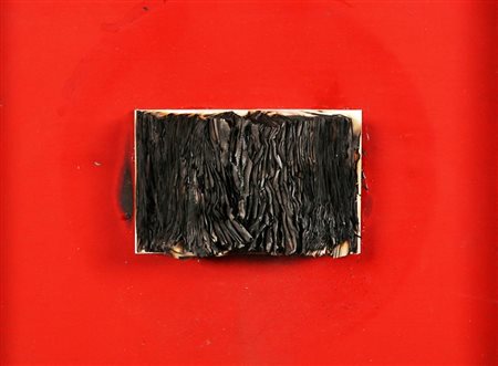 BERNARD AUBERTIN 1934 " Livre Brulè ", 2010 Libro bruciato su tavola, cm. 30...