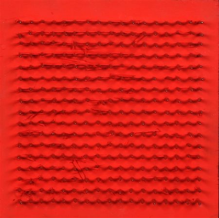 BERNARD AUBERTIN 1934 " Tableau clous ", 1970 Chiodi su tavola, cm. 20 x 20...