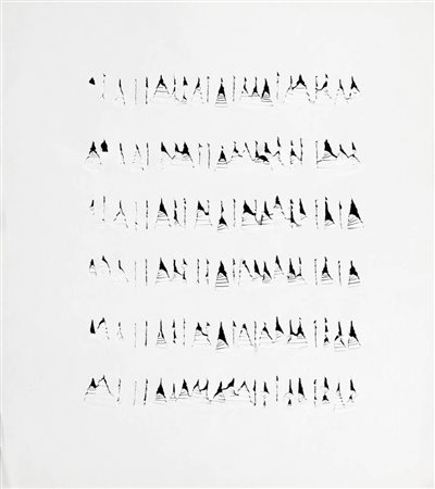 OSKAR HOLWECK 1924 - 2007 " 98 - x62 ", 1962 Strappi su carta, cm. 41,5 x...