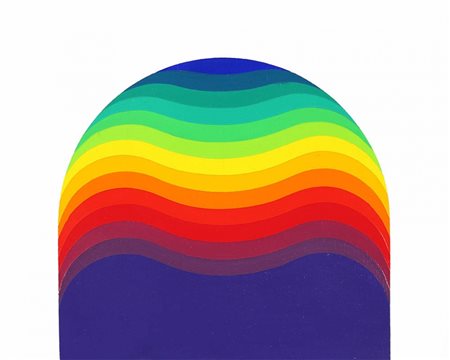 JULIO LE PARC 1928 " Ondes 138, Serie 3 N. 8 ", 1974 Acrilico su tela, cm. 33...