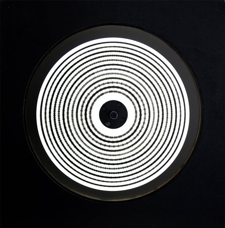 GRUPPO MID 1964 " Quadro stroboscopico ", 1965 Matrice a dischetti neri su...