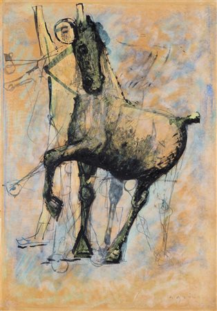 Marino Marini (1901-1980) Cavallo e cavaliere Firmato Marino in basso a...