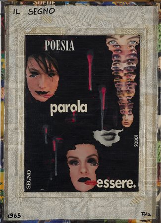 Luigi Tola (1930) Il segno Firmato Tola in basso a destra e datato 1965 in...